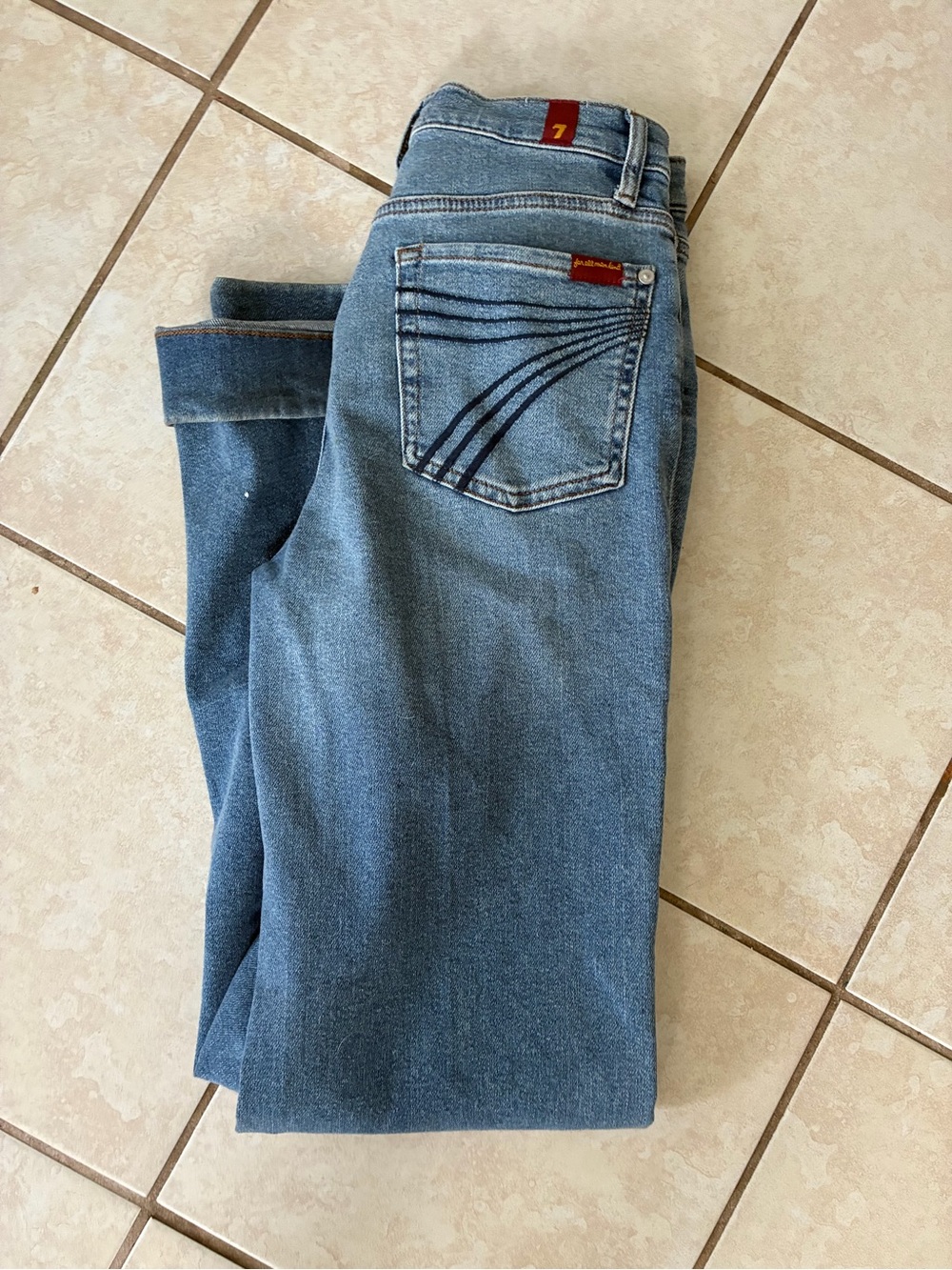 7 For All Mankind Medium Blue Boot Cut Jeans
